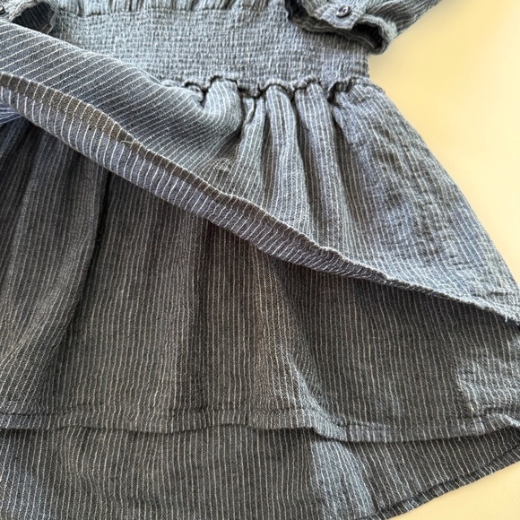 RAILS-Juliette Salem Stripe-Blue-Linen Blend-Tunic-Mini-Ruffle-Dress-Size S - Picture 9 of 14